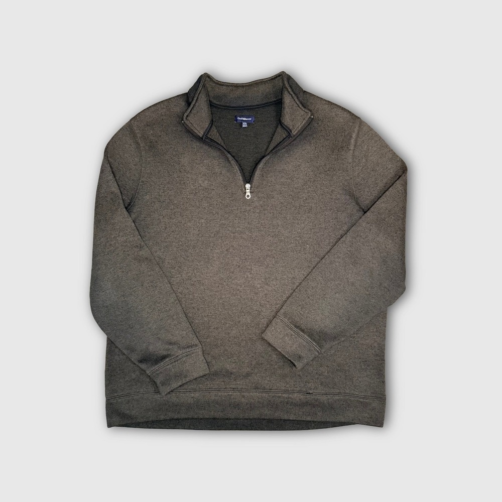 Croft & Barrow Quarter Zip Pullover Sweatshirt - Men's - XXL - Charcoal/Brown